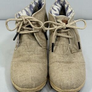 Toms Natural Canvas Ankle Boots